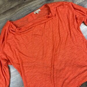 DEMOCRACY 10 Boho Peasant  Blouse Top Orange‎